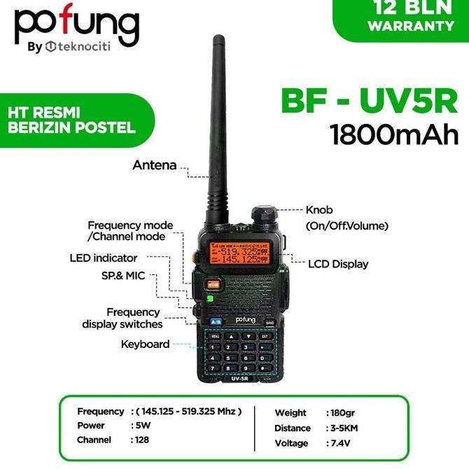 Grosir Auqoz X Pofung Ht Walkie Talkie Uv5R - Radio Ht A5 Uhf Vhf Fm / Ht Pofung -  Ht Murah Jarak J