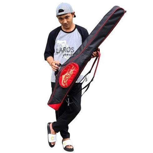 TAS PANCING LAUT PANJANG 150CM KAPASITAS DALAM 1 TAS 4 JORAN DENGAN REEL FREE BONUS ROD BELT BAHAN K