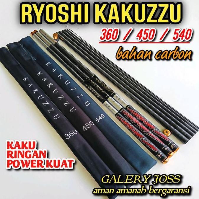 Tegek kaku Ryoshi Kakuzzu 360 450 540 bahan carbon kaku ringan kuat cocok untuk mancing ikan nila to