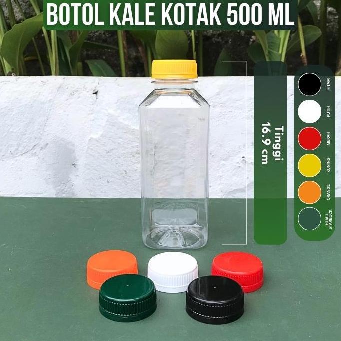 Botol Kale Kotak 500 ml Tebal - Botol Plastik 500 ml Tebal