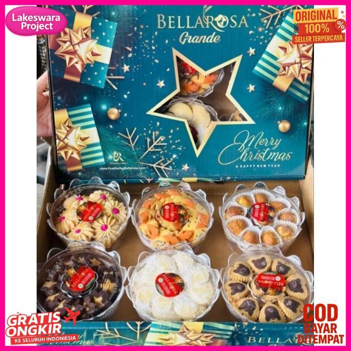 Diskon Kue Kering Natal Bellarosa Grande Hampers Kado Terlaris/Bhn Premium Kualitas/6 Toples/Parcel 