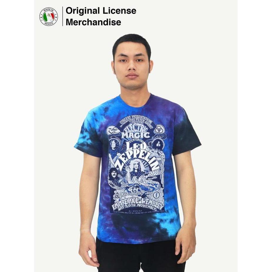 Kaos Baju Tie Dye Full Print Pria Band Musik LED ZEPPELIN Wembley 71 murah