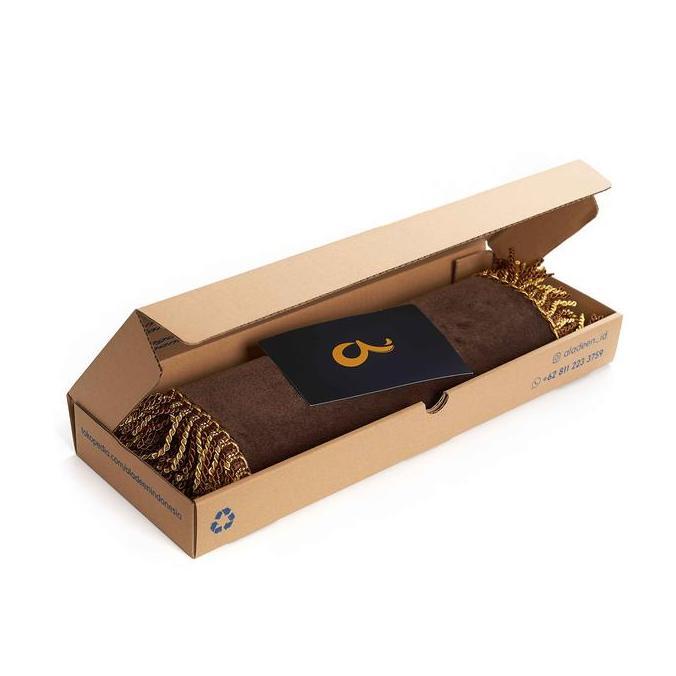 Sajadah Aladeen Kecil Mini / Kepala Bulu Tipis Polos - Coklat Tua