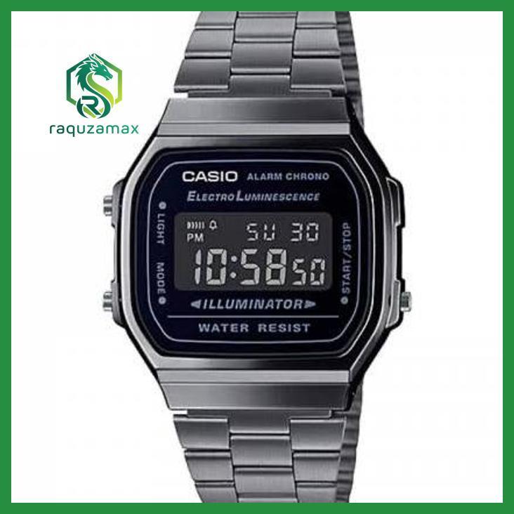 (ORIGINAL) CASIO A168WGG-1B / A 168WGG-1B JAM TANGAN PRIA WANITA KANTOR CASUAL OUTDOOR