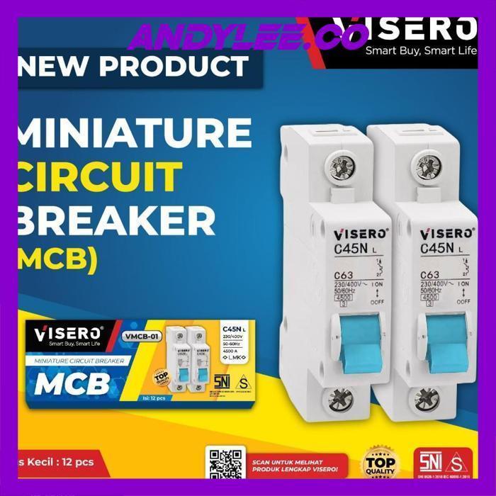 rt-342 VISERO MCB Listrik 10A 2A 4A 6A 16A 20A 25A 32A 40A 50A 63A 1 Phase 1Phase SNI 2 4 6 10 16 20