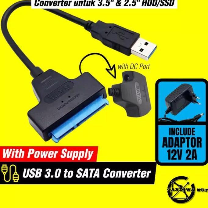 Adapter Converter USB 3.0 To SATA - Include Adaptor 12V 2A