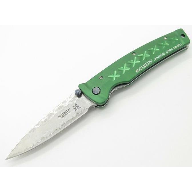 Edc Folding Knife Mcusta Vg10 Damascus Tsuchi Bushi Fusion 85Mm Green
