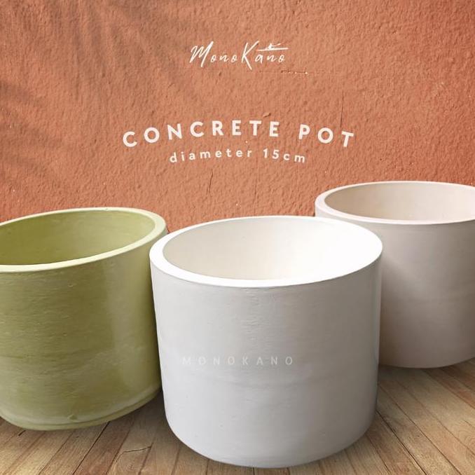 BARU Pot Tanaman Besar D15 Waterproof/Concrete Pot/Cylinder/Bulat/Pot Besar Beton/Grosir/Pot Semen A