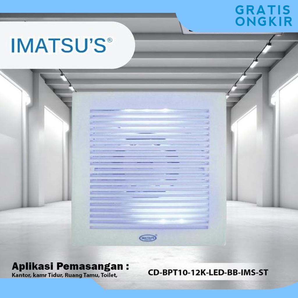 Exhaust Fan Led Lightning 8" Kipas Angin Hexos Plafon Penghisap Udara