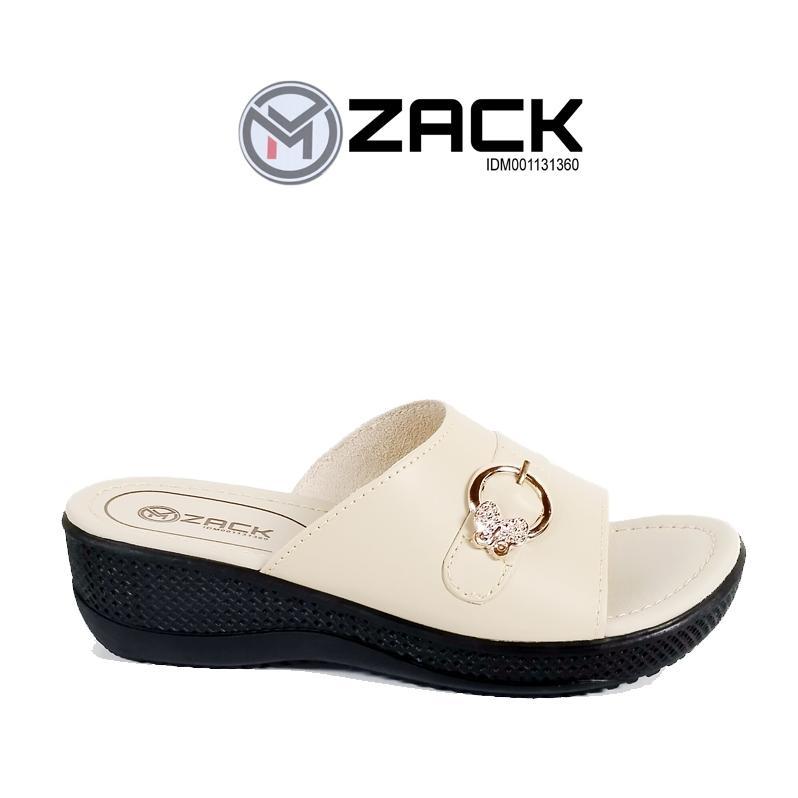 Terlaris ZACK 38-42 Sandal Wanita Wedges Selop Trendy Cream Casual Jumbo "Sabuk"