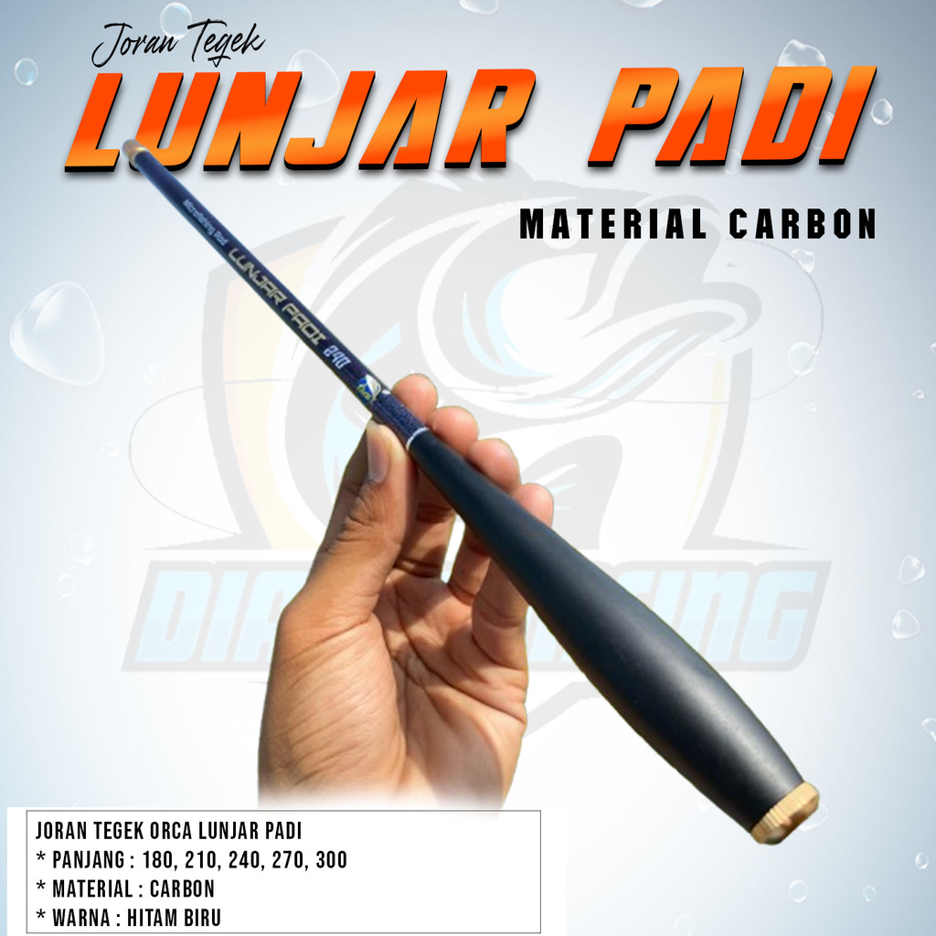 JORAN TEGEK ORCA LUNJAR PADI MICROFISHING RUAS PENDEK SPEK LENTUR BERBAHAN CARBON