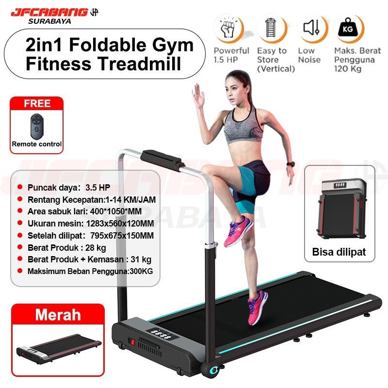 2In1 Foldable Gym Fitness Treadmill/ Smart Treadmill With Handle /Alat Fitness Olahraga Indoor Sport