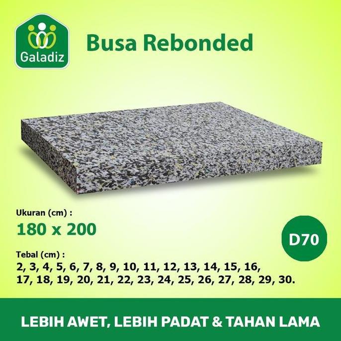Busa Rebonded / Rebonded Foam / Matras Density 70 Uk 180 x 200