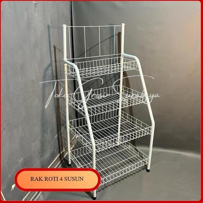 TERMURAH - Rak Roti Serbaguna Susun 4 / Rak Besi Anti Karat / Rak Keranjang Toko / Rak Display / Rak