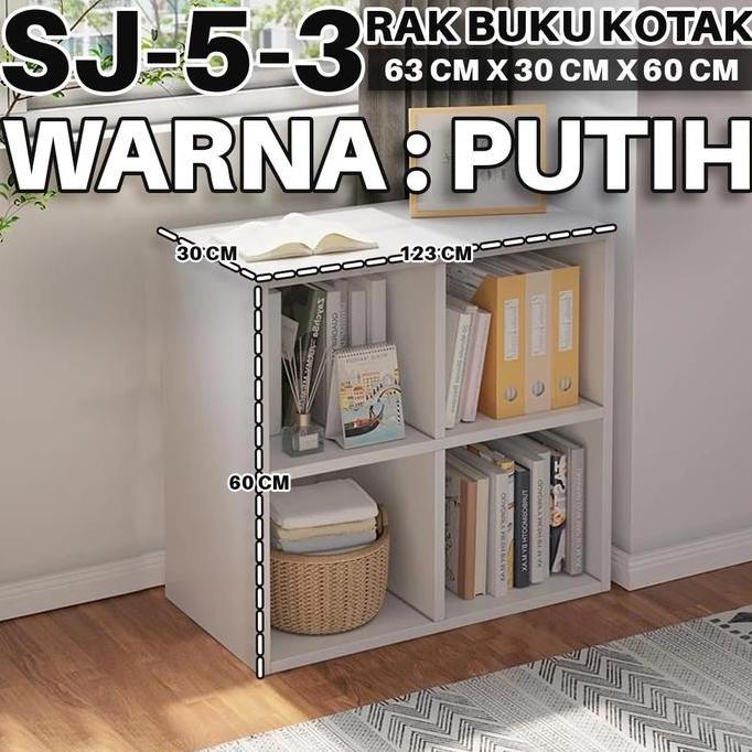 PROMO DISKON - Lemari Buku Rak Kayu Serbaguna Pajangan Penyimpanan Buku Minimalis Rak Kotak Serbagun