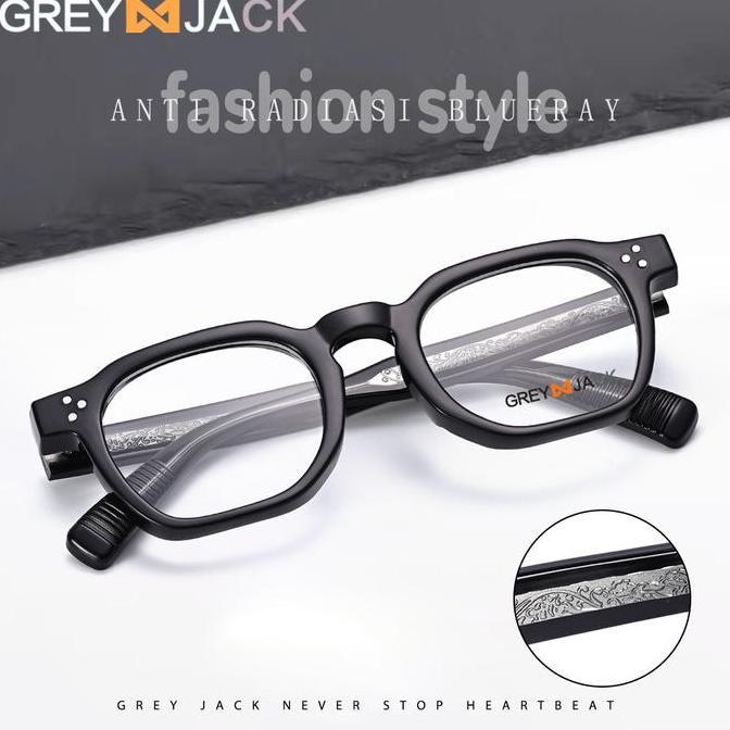 Grey Jack Kacamata Antiradiasi Blueray Kotak Style Korean Bahan TR90 Fashion Pria Wanita Bisa Minus 