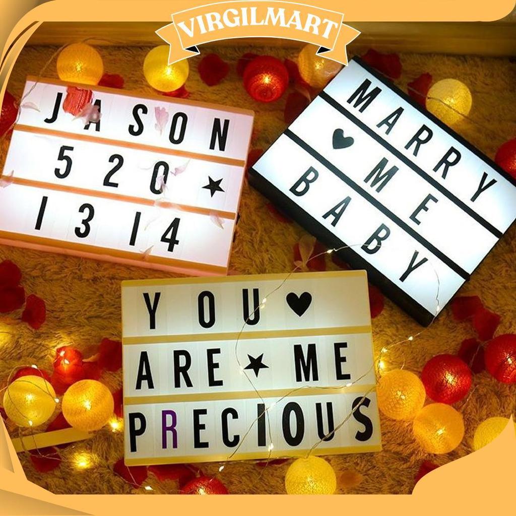 Lampu Cinema Light Box A6 A5 A4 Dekorasi Huruf/Lampu Hias Message Diy Kotak Sinema Kamar Cafe Ac Pro