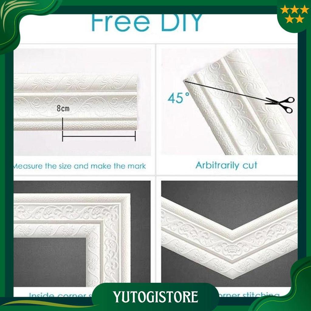 [Tebal] Wall Border List Foam 3D 8Mm Wallpaper Tebal List Dinding Border Plafon Stiker Dekorasi Dind