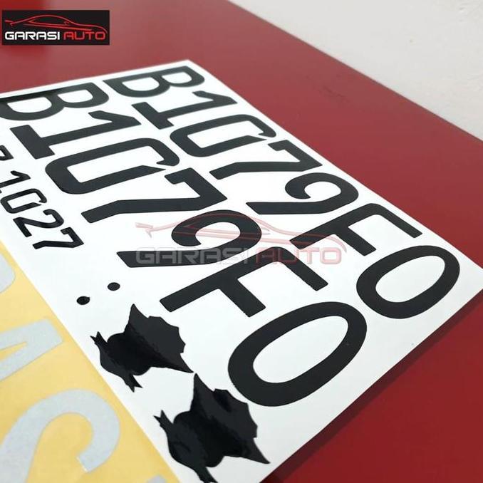 Stiker Plat Nomor Mobil Font Terbaru Sticker Skotlet Angka Hitam