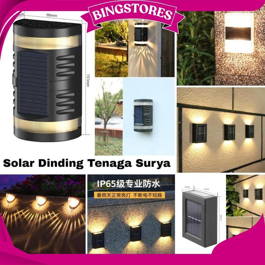 Lampu Solar Dinding Tenaga Surya Minimalis Waterproof Outdoor | Lampu Hiasan Teras Rumah Anti Air De