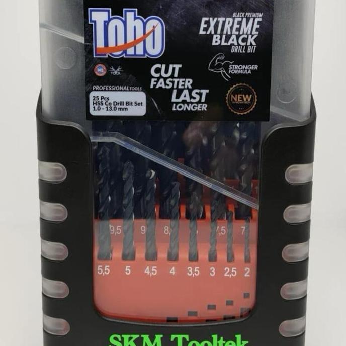 Mata Bor Set 1-13MM(25Pcs) HSS Cobalt Toho ( Bisa Besi & Stainless )