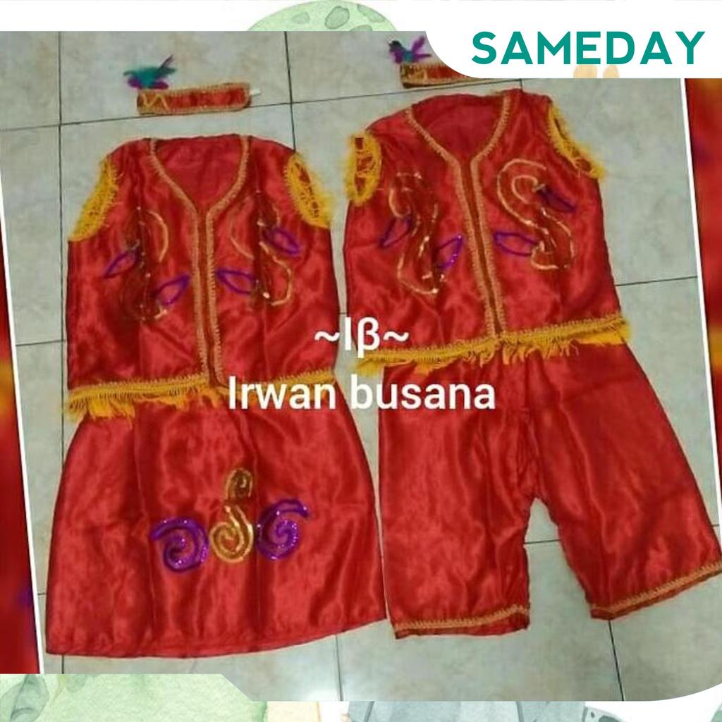 Promo Baju Adat Dayak ( Size Sd ) Merah Sameday