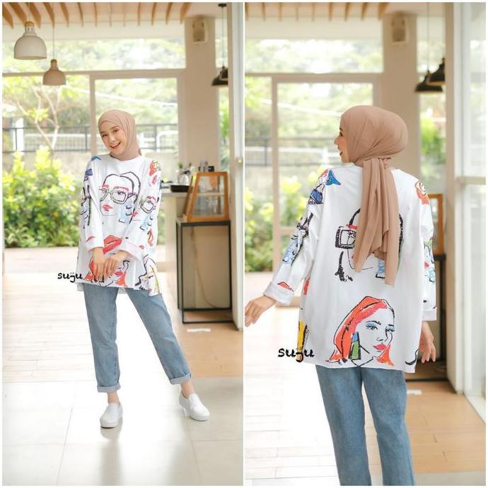 DR228 >> Kaos Jumbo Oversize wanita/kaos vespa oversize/atasan jumbo wanita
