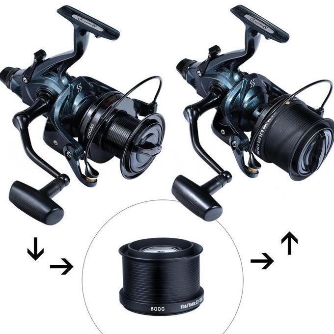 Reel Spinning untuk laut ukuran 9000-12000 dengan 13+1 ball bearing ( dapat 2 spool )