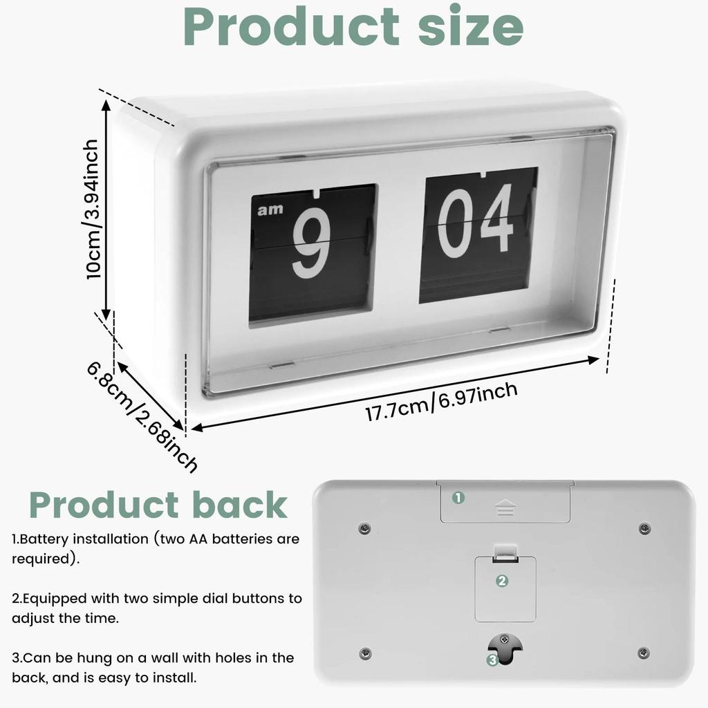 Flip Clock Auto Flip Desk Clock Vintage Table Clock Digital Desk Table Page Down Clock Home Office T