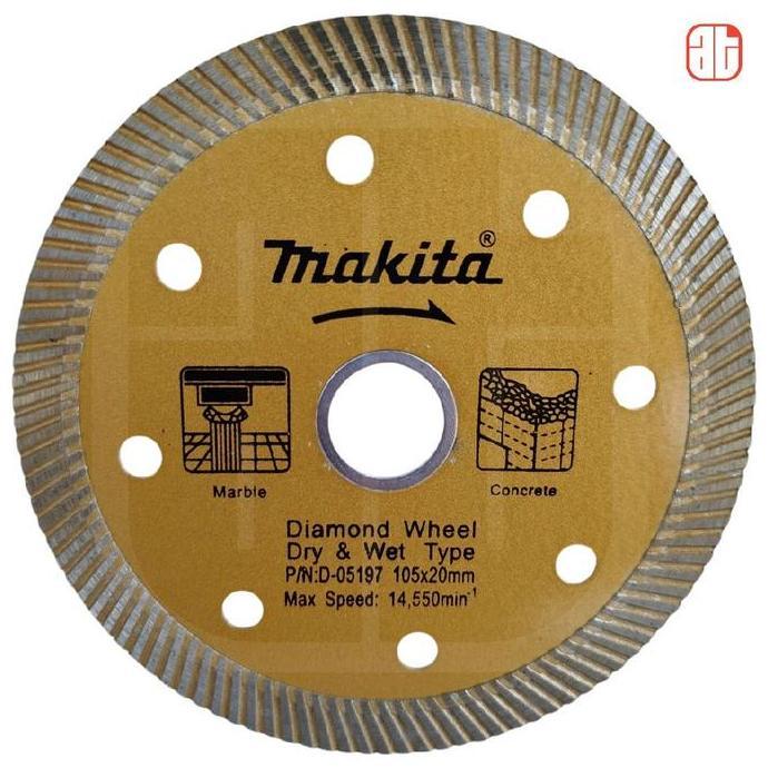 Mata Pisau Potong Granit Makita 4 Inch | Diamond Blade Turbo Wet & Dry Cutting untuk Marmer, Keramik