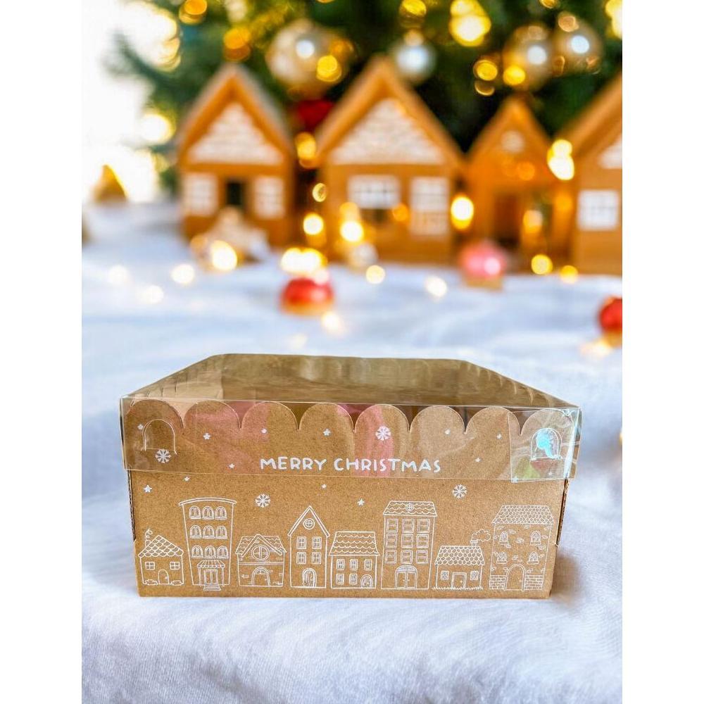 5PCS - WAVY 25 NATAL - Dus Box Pudding Packaging Christmas Kotak kue Puding