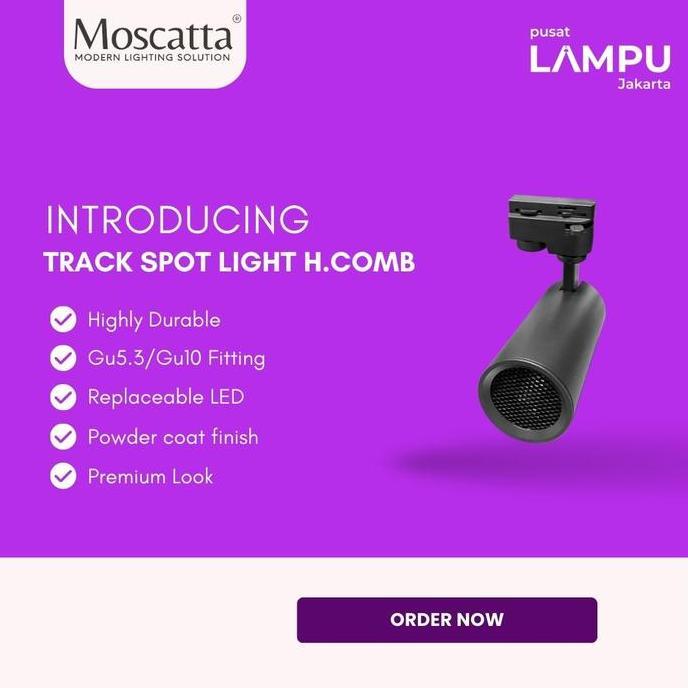 Moscatta Track Light Rell with honeycomb compatible for philips master MR16 + trafo philips