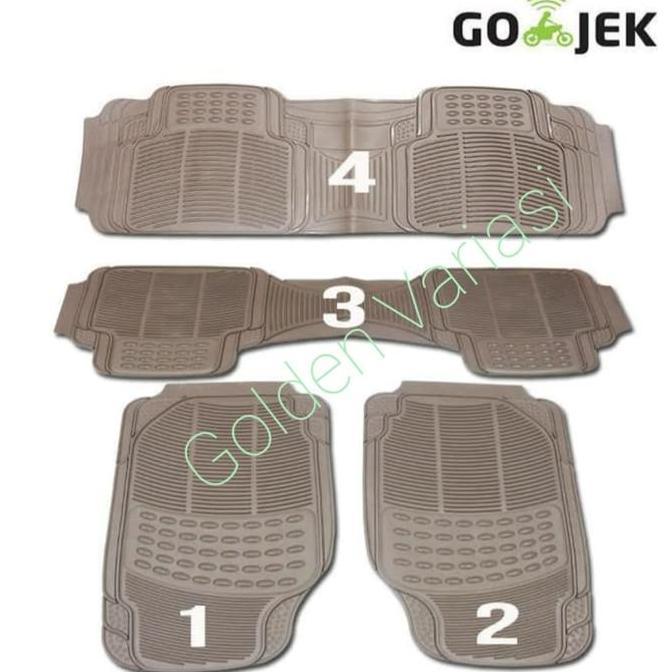 Karpet Karet Cream 4 Potong / 3 Baris Mobil Rush Lama