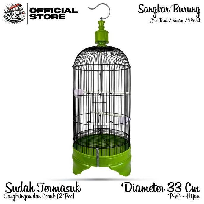 Sangkar Kandang Burung LOVE BIRD / KENARI / PARKIT Diameter 33 Cm PVC Ungu | Sangkar Burung Besi Teb