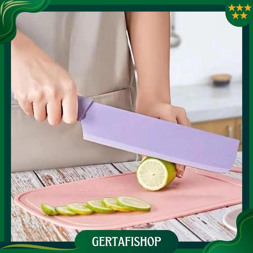 Set 6 In 1 Kitchen Knife Stainless Steel / Pisau Dapur Mix Warna Pastel Zs Ori