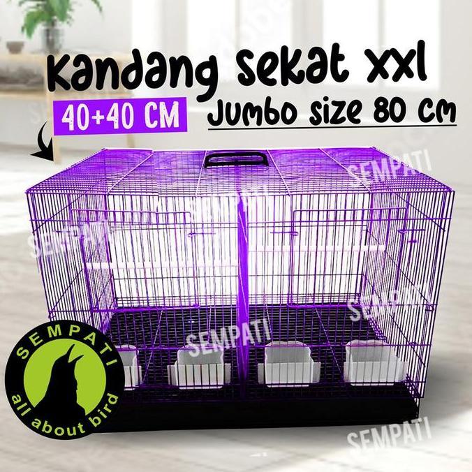 SEMPATI Sangkar Kandang Umbaran Sekat 60x40x40 Sangkar Ternak Burung Lovebird Kandang Hewan Kucing S