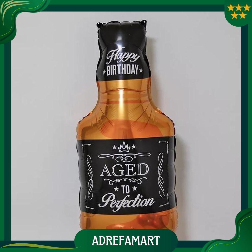 Balon Foil Happy Birthday Botol Whiskey / Balon Foil Botol Wine Perfection Jumbo Zs Cod