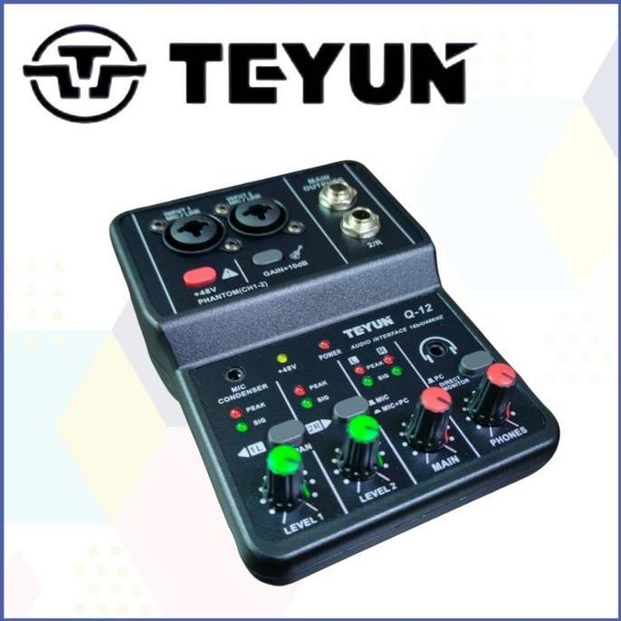 Soundcard Teyun - Mixer Mini - Teyun Q12 Sound Card Mini USB Portable 2 Way Mixer