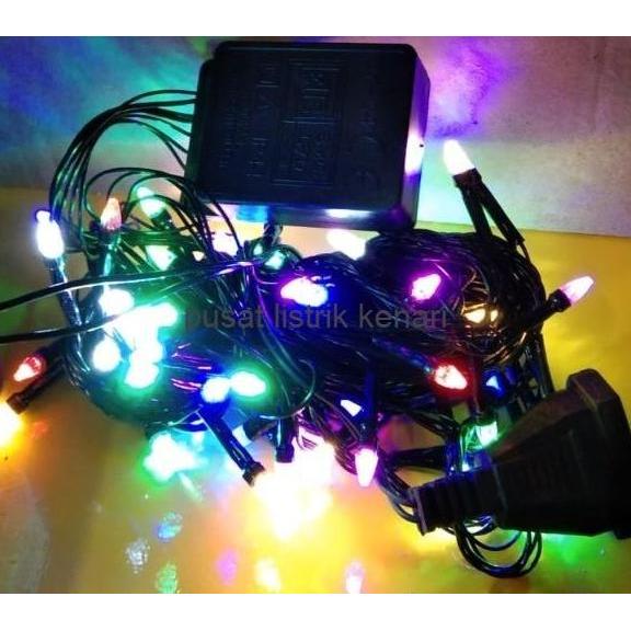 lampu TUMBLR/ lampu natal LED kabel hitam RGB 10meter
