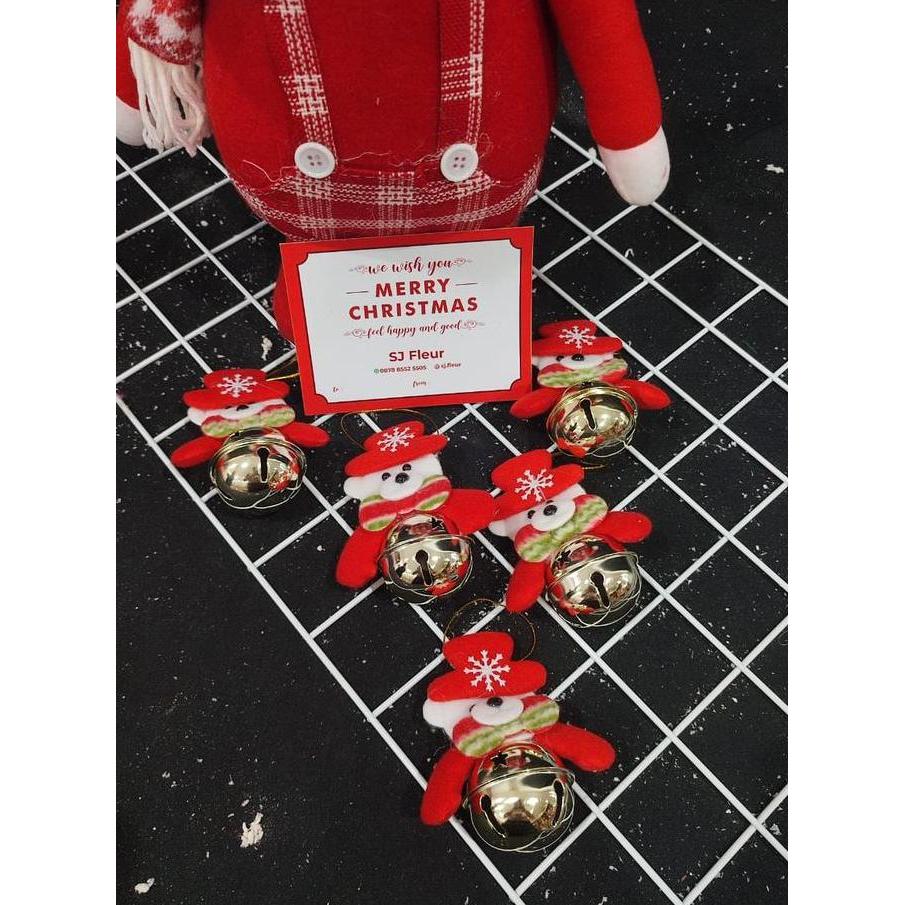 Dekorasi Aksesoris Gantungan Natal Lonceng Kecil Warna-Warni