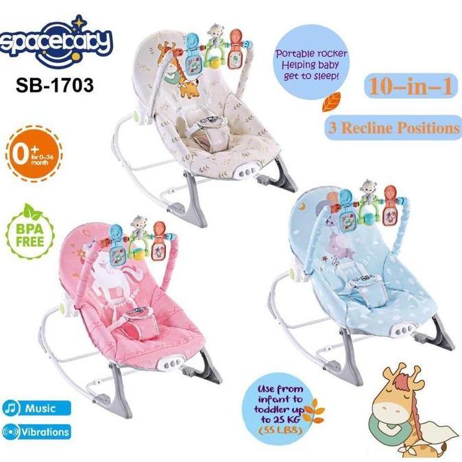 Spacebaby Bouncer Bayi 10in1 SB-1703// SB-1803 // SB-1805 // SB-1806 Ayunan dengan Vibration & Musik
