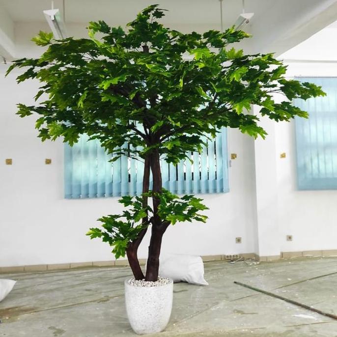 Pohon Maple Hijau Artificial// Pohon Maple Hijau Tinggi 3 meter// pohon maple hijau sudah dengan pot