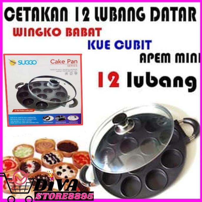 Cetakan Kue 12 Lubang Suggo - Cetakan Kue Lumpur Suggo 12 Lubang Martabak Super Mini Cetakan Kue Lum
