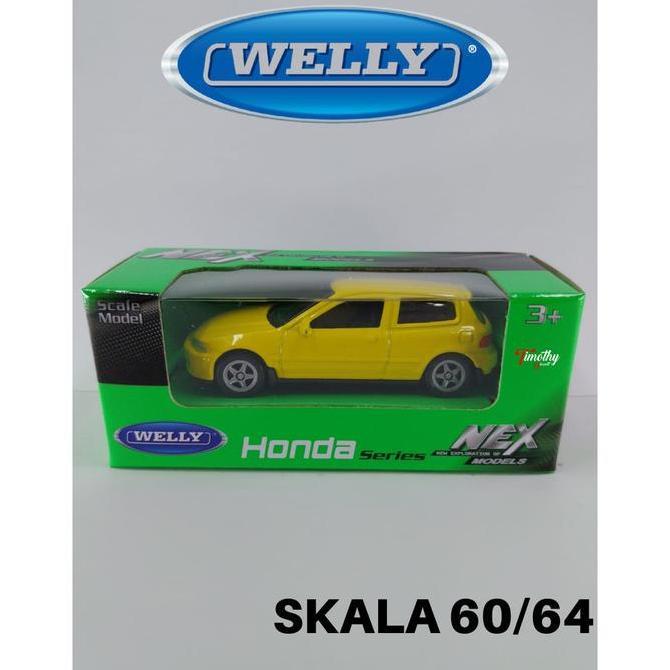 Diecast Welly Nex Skala 60 Honda Civic EG Kuning