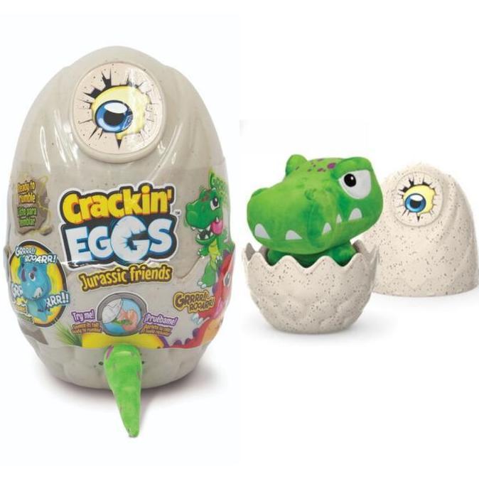 Boneka Plush Dino Crackin Egg Jurassic Lava Ice Meteor Suara dan Getar