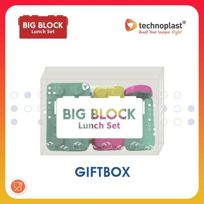 TECHNOPLAST Big Block Lunch Box Set / Tempat Makan Block Set
