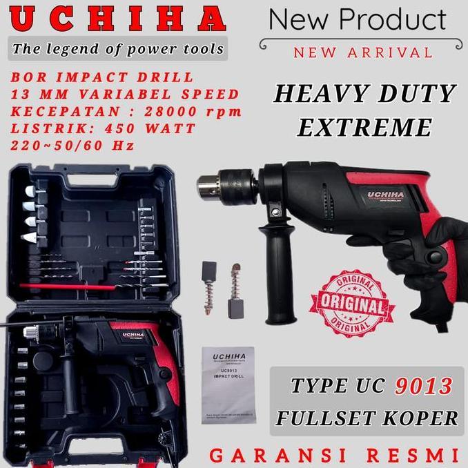 impact drill koper mesin bor UCHIHA 13mm beton besi kayu japan ori