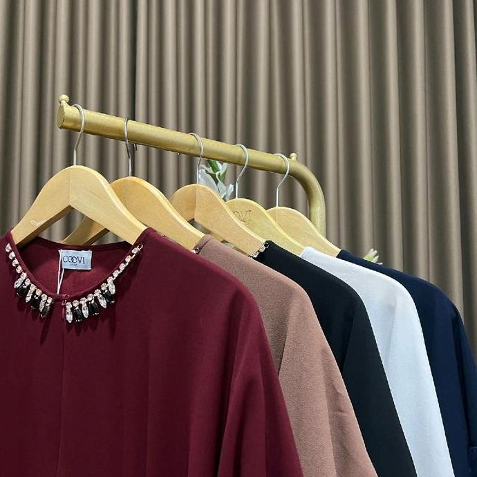 Calianna Kaftan Premium - Kaftan Busui Lengan Panjang Ceruty Polos Terlaris