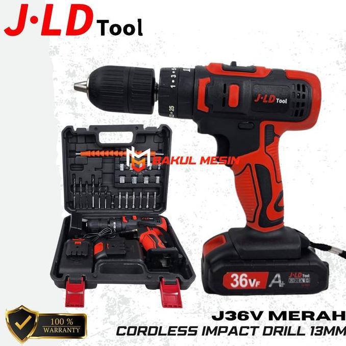 Cordless Impact Drill 13mm Mesin Bor Baterai JLD J36V