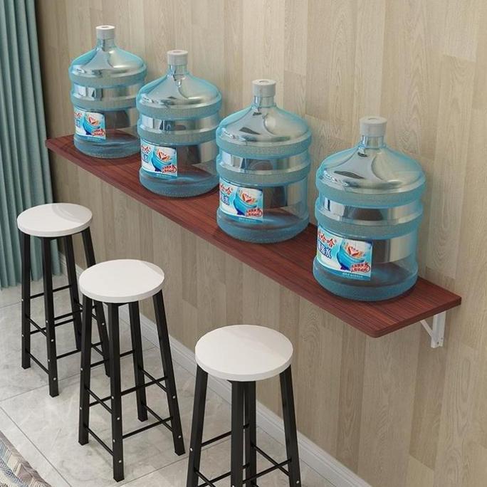 MEJA MINI BAR LIPAT tempel dinding meja makan lipat warna kayu Furniture GAN